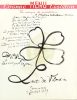 Poème et dessin autographe signé sur le vin d'Anjou. Vilmorin, Louise de