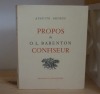 Propos de O.L. Barenton confiseur, Paris, éditions du tambourinaire, 1954.. DETOEUF, Auguste