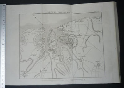 Carte Ports et Ville de Malte extraite de : Victoires, conquêtes, désastres, revers et guerres civiles des Français, de 1792 a 1815 / par une société de militaires et de gens de lettres. Paris : C.L.F. Panckoucke, 1817-1822.