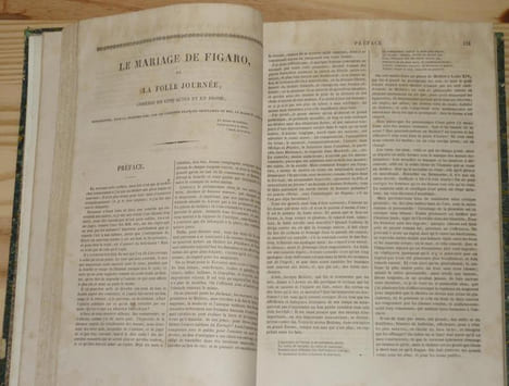 Oeuvres complètes de Beaumarchais précédées d'une notice sur sa vie et ses ouvrages par M. Saint-Marc Girardin, A Paris, Chez Lendentu, 1837.. ...