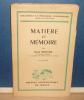 Matière et Mémoire, 46e édition - Bibliothèque de philosophie contemporaine  - Paris - PUF, 1946.. BERGSON (Henri)