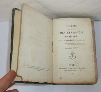 Résumé de l'histoire d'Amérique. Deuxième édition. Paris. Lecointe et Durey. 1824.