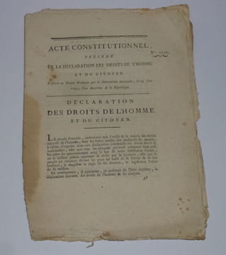 Acte constitutionnel n° 1072, précédé de la Déclaration des Droits de l'Homme et du Citoyen, présenté au peuple françois par la Convention nationale, ...
