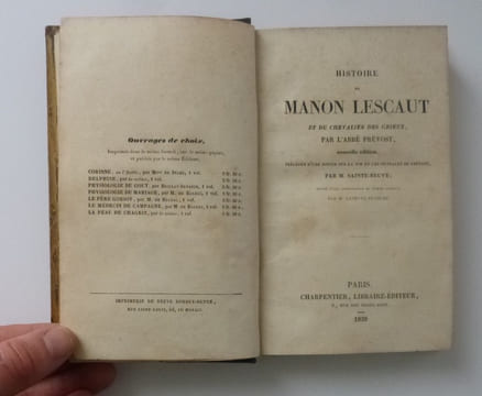 Histoire de Manon Lescaut et du Chevalier Des Grieux, par l'abbé Prévost, précédée d'une notice sur la vie et les ouvrages de Prévost, par M. ...