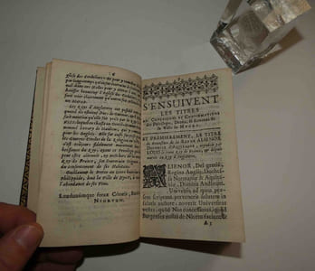 "Thresor des titres justificatifs des privileges & immunitez, droits et revenus de la ville de Nyort. Ensemble la liste de ceux qui ont esté Maires de ladite ville; Et celle des Maire, Eschevins & Pairs d’à present. Le tout recherché & imprimé par les soins de maître CHRISTOPHE AUVGIER (…). A Nyort. Par Antoine Faultre. 1675. "
