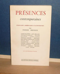 Écrivains américains d’aujourd’hui (James Baldwin, Saul Below, Truman Capote (---) avec une chronologie des œuvres. Présences contemporaines, Paris, Nouvelles éditions Debresse, 1964.