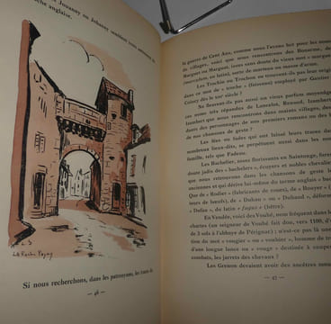 Charentes et Poitou au bon vieux temps. Folklore du pays d'ouest. Aquarelles de Louis Suire et C. Suire Thomas. A la Rose des Vents. La Rochelle. ...