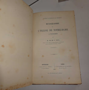 Tongres et ses monuments. Deuxième édition. Tongres. Demarteau frères. 1849. Monographie de l'Église de Notre-Dame à Tongres. Bruxelles-Liège. Decq-Grandmont-Donders. 1866. Notice sur le rétable de l'Église de Notre-Dame à Tongres. Tongres. Collée. 1874. Mémoires sur les écolâtres du chapitre de Tongres. Quelques notes sur la récluserie de Saint-Jean à Tongres. Notes sur quelques antiquités trouvées à Tongres en 1867, 1868 & 1869. Collée. Tongres. 1872.