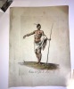 Homme de l'Isle de Taiti (Tahiti). Extrait de : Costumes civils actuels de tous les peuples connus (---). Paris. Deterville. Vers 1800.. GRAVURE - ...