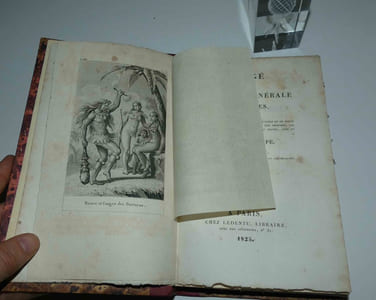 "Abrégé de l'histoire générale des voyages contenant ce qu'il y a de plus remarquable, de plus utile et de mieux avéré dans les pays où les voyageurs ont pénétré ; les moeurs des habitans, la religion, les usages, arts et sciences, commerce, manufactures. Nouvelle édition (---). TOME XIII. Paris. Chez Ledentu. 1825."