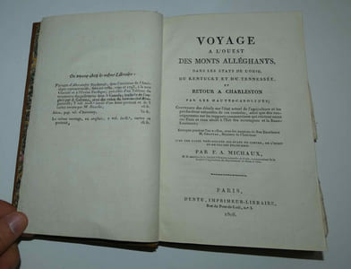 Voyage à l'ouest des monts Alléghanys dans les états de l'Ohio, du Kentucky et du Tennessee et retour à Charleston par les Hautes-Carolines (---) entrepris pendant l'an X-1802, sous les auspices de Son Excellence M. Chaptal. Paris. Dentu. 1808.