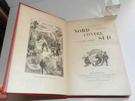 Nord contre Sud. 85 dessins par Benett et une carte. Les voyages extraordinaires. Bibliothèque d'éducation et de récréation J. Hetzel. Paris.. VERNE, ...