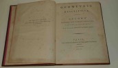 Géométrie descriptive. Leçons données aux écoles normales, l'an 3 de la République, par Gaspard Monge, de l'Institut national. Paris. Baudouin. AN ...