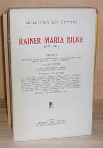 "Rainer Maria Rilke (1875-1926) ; inédits ; hors texte ; études et notes, Paris, Les Belles-Lettres, 1952."