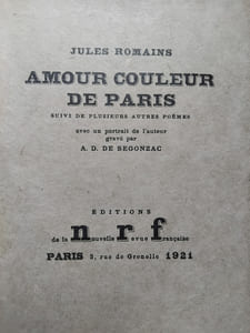 Amour couleur de Paris suivi de plusieurs autres poèmes