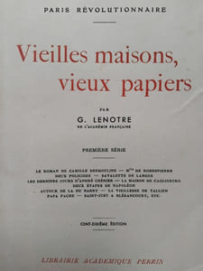 Vieilles maisons, vieux papiers. Première série.