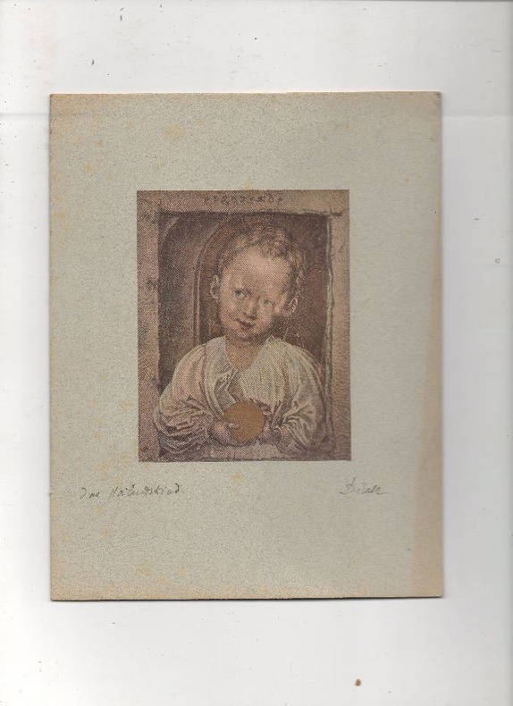 [Chromolithographie] - The child Jesus holding the Globe.(aussi : Das Heilandkind, ou : Jesus boy with globe).. DÜRER Albrecht ..//.. Albrecht Dürer ...