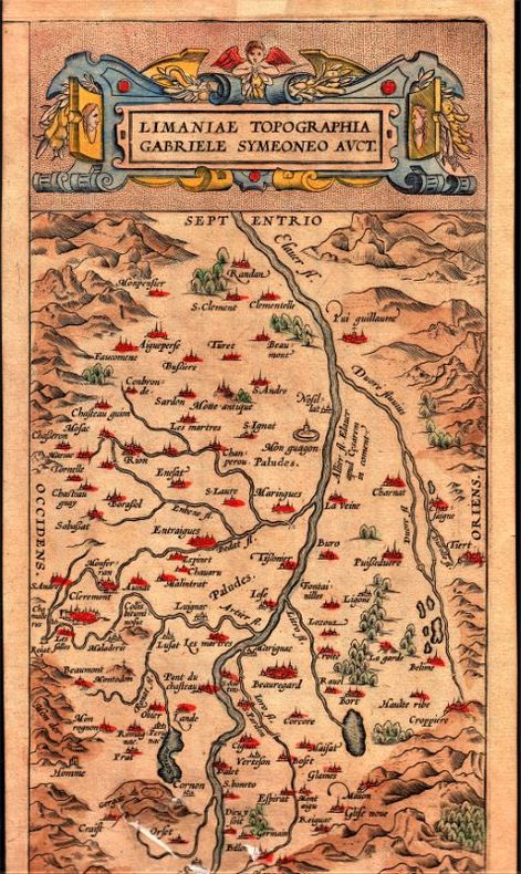 [Carte géographique] - Limaniae topographia.. SIMEONI Gabriel ...//... Gabriel Simeoni, ou Symeoni, ou Syméon, l'auteur se désignait Gabriello Simeoni ...