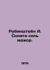 Rubinstein A. Sonata Salt Major. In Russian /Rubinshteyn A. Sonata sol maor.. Rubinstein, Alexey Lvovich