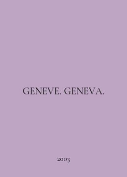 GENEVE. GENEVA. In French /GENEVE. GENEVA.. undefined