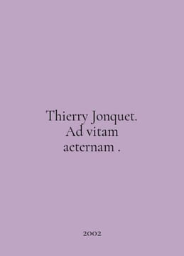 Thierry Jonquet. Ad vitam aeternam. In English /Thierry Jonquet. Ad vitam aeter. undefined