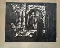 Woodcut by Jacob Steinhardt, Jerusalem. In the old city, 1930, Jewish artist. Jacob Steinhardt