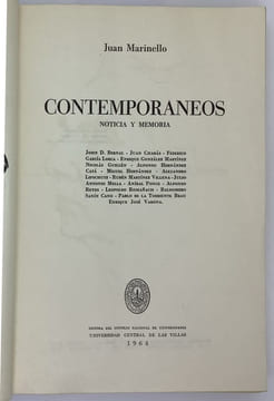 Juan Marinello. Contempora neos, Las villas, 1964.. Juan Marinello