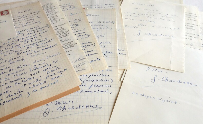 Lot 12 L.A.S Jacques Chardonne (1884-1968) Lettres autographes signées à Louis Guitard. Chardonne (Jacques)
