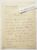 L.A.S. Henri Mondor (1885-1962) Lettre autographe signée à Eugène Frot. Mondor (Henri)