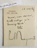 L.A.S. Paul Reynaud (1878-1966) Lettre autographe signée à Eugène Frot . Reynaud (Paul)