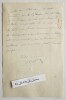 Lettre autographe anonyme à Eugène Frot (1893-1983) Affaire Stavisky 1934. Anonyme