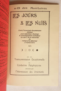 Les Jours et les Nuits, essai d’iconologie documentaire - Monitoires du Cymbalum Pataphysicum n° 17, 19, 22 et 24