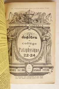 Belles Lettres - Dossiers acénonètes Collège de Pataphysique N° 22-24