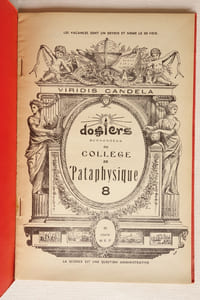 Être et Vivre - Dossiers acénonètes Collège de Pataphysique N° 8