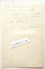 L.A.S. Jacques Bainville (1879-1936) Lettre autographe signée à Sisley Huddleston [Action Française]. Bainville (Jacques)