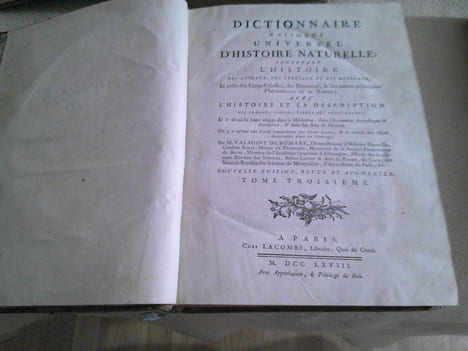 Dictionnaire Raisonné D'Histoire Naturelle . Valmont De Bomare Jacques Christophe