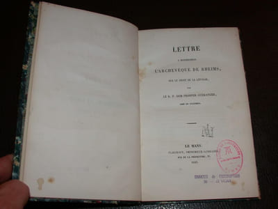 Lettre à Monseigneur L'Archevêque de Rheims sur le droit de la liturgie
