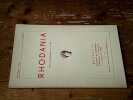 Revue Rhodania 1962 Fascicule 1. Collectif