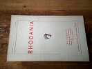 Revue Rhodania Ann&eacute;e 1963 Fascicule 1. Collectif