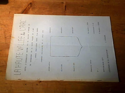 Revue d'information éditée par la société d'études et de recherches de la haute vallée de l'Arc n° 1 (nouvelle série)