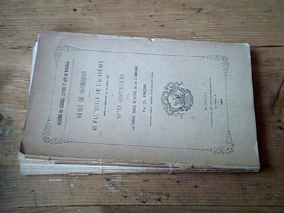Ordre de succession. 40 fauteuils de l'académie depuis sa fondation en 1726 jusqu'à 1897. Notes historiques sur les travaux usages initiatives etc de la Compagnie
