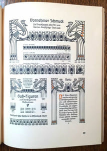 Schriften, Initialen und Schmuck nach Zeichnungen von Professor Behrens.