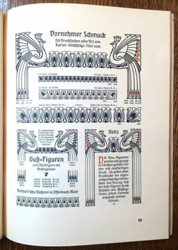 Schriften, Initialen und Schmuck nach Zeichnungen von Professor Behrens.. BEHRENS Peter.
