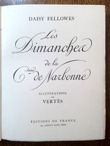 Les Dimanches de la Comtesse de Narbonne. Illustrations de Vertès.