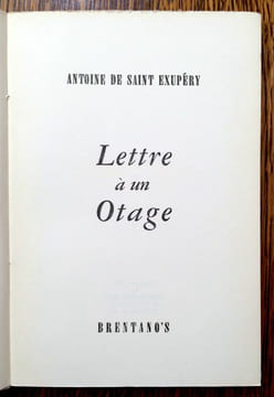 Lettre à un Otage.. SAINT EXUPÉRY Antoine de.