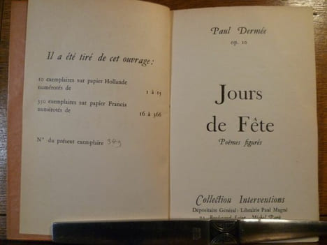 Jours de Fête. Poëmes figurés. . DERMÉE Paul.