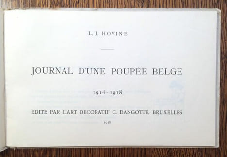 Journal d'une poupée belge, 1914-1918..  HOVINE Laure.