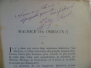 Maurice des Ombiaux. Étude critique.. BOCK Jules