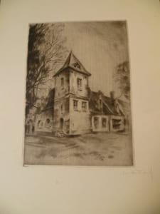 Vieux Sites d'Uccle, douze eaux-fortes originales et inédites par Jos Albert, Michel Bernier, Jean-Marie Bertrand, Maurice Brocas, Suzanne Cocq, Maurice Mareels, Paul-Auguste Masui, Henri Mortiaux, Kurt Peiser, Henri Quittelier, Charles Viane, Alfred Van Neste.