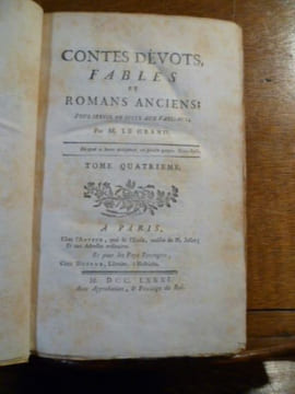 FABLIAUX OU CONTES DU XIIe ET DU XIIIe siècle, traduits ou extraits d'après divers manuscrits du tems, avec des Notes historiques & critiques, & les ...